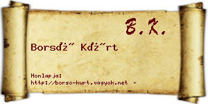 Borsó Kürt névjegykártya
